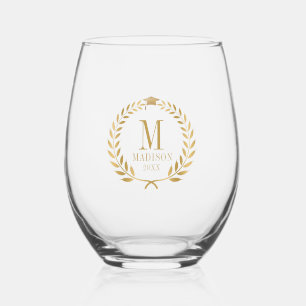 Verre À Vin Sans Pied Classement Gold Laurel et Casquette