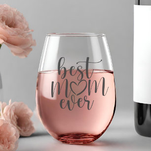 Verre À Vin Sans Pied Classique Meilleure Maman Jamais Brosse Script Ave