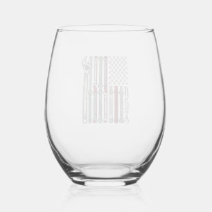 Verre À Vin Sans Pied Clé de mécanicien Drapeau Gravure vintage Vecteur