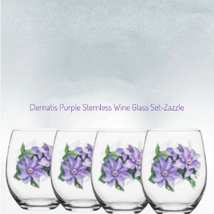 Verre À Vin Sans Pied Clematis violet