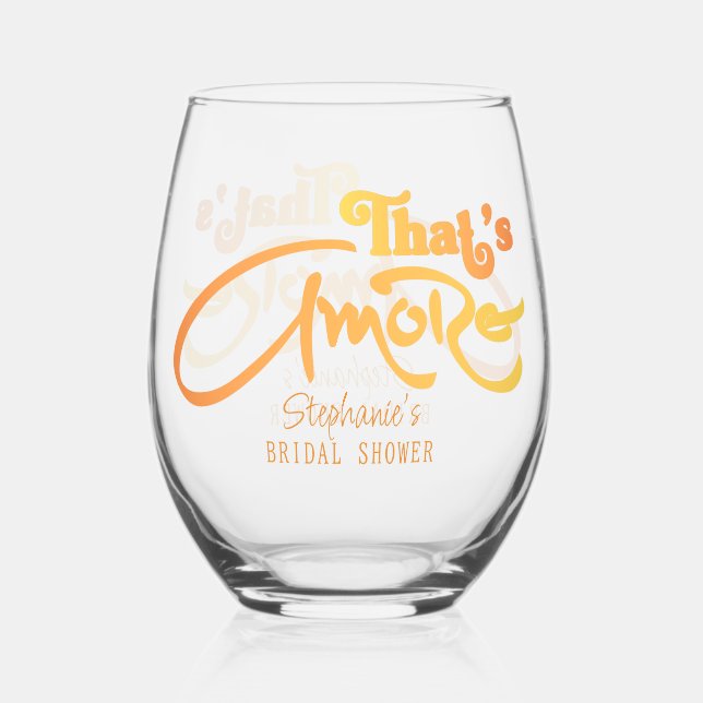 Verre À Vin Sans Pied Cocktail Italien Aperol C'est l'Amour Enterrement  (Recto)