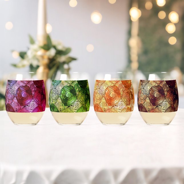 Verre À Vin Sans Pied Coloré  (Insitu (Mariage))