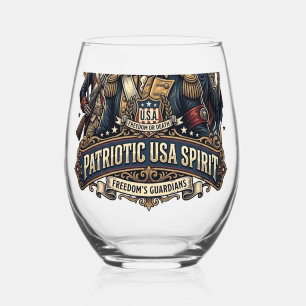 Verre À Vin Sans Pied Commandant de crâne colonial patriotique sombre Sk
