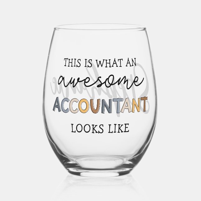 Verre À Vin Sans Pied Comptable personnalisé Funny Comptable génial (Recto)
