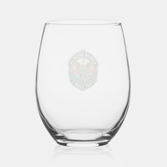 Verre À Vin Sans Pied Conception de chat mignon de lutin gremlin - Gobel (Recto)