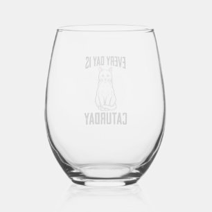 Verre À Vin Sans Pied Conception de chemise drôle pour amateur de chat d