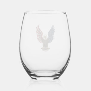 Verre À Vin Sans Pied Conception de chemise vectorielle aigle patriotiqu