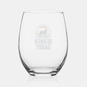 Verre À Vin Sans Pied Conception de chemise vectorielle Berner Daddy Vin