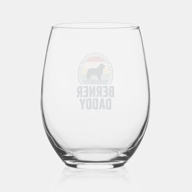 Verre À Vin Sans Pied Conception de chemise vectorielle Berner Daddy Vin (Recto)