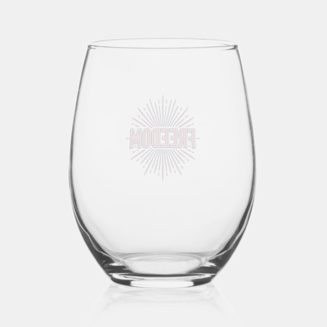 Verre À Vin Sans Pied Conception de chemise vectorielle de feu d'artific (Recto)