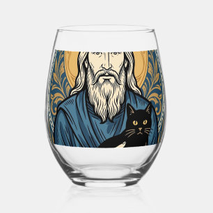 Verre À Vin Sans Pied Conception de chemise vectorielle de portrait de c