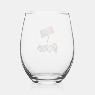Verre À Vin Sans Pied Conception de chemise vectorielle Gaymer Rainbow G