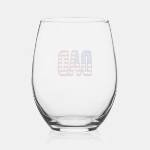 Verre À Vin Sans Pied Conception de chemise vectorielle Papa patriotique
