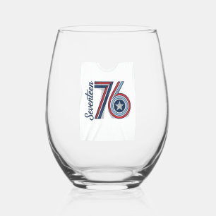 Verre À Vin Sans Pied Conception de chemise vectorielle patriotique Vint