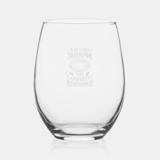 Verre À Vin Sans Pied Conception de chemise vintage d'éducation de footb