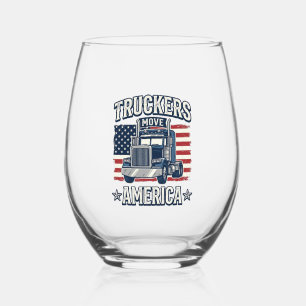 Verre À Vin Sans Pied Conception de chemise vintage pour camionneurs Ame