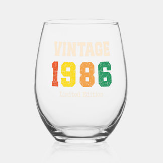 Verre À Vin Sans Pied Conception de fête d'anniversaire rétro édition li