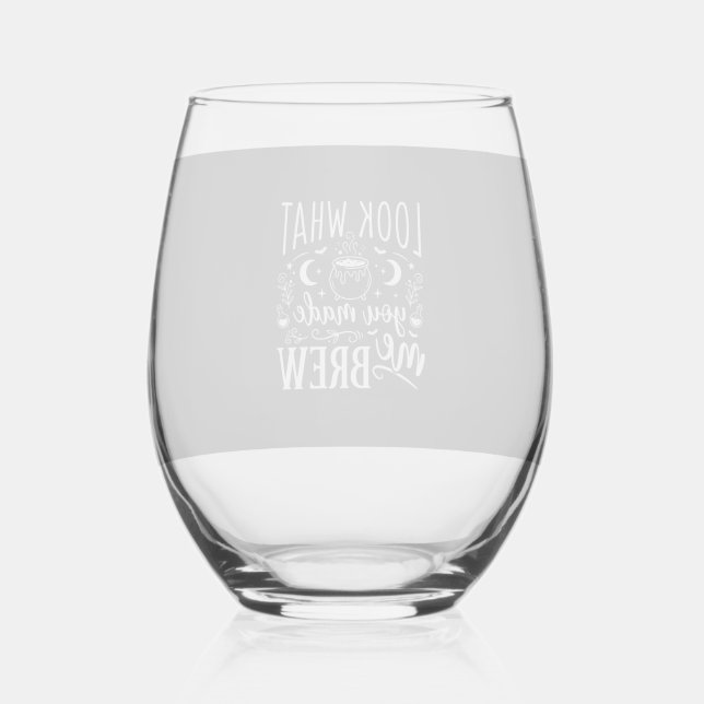Verre À Vin Sans Pied Conception de potion drôle de brassin de sorcière  (Recto)