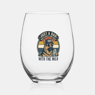 Verre À Vin Sans Pied Conception de T-shirt rétro lait drôle de père She