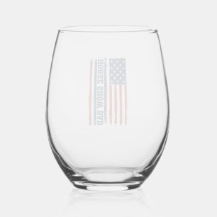 Verre À Vin Sans Pied Conception de T-shirt vintage avec drapeau américa
