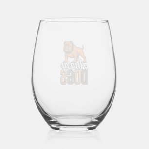 Verre À Vin Sans Pied Conception de typographie Bulldog vintage Angry Do