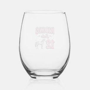Verre À Vin Sans Pied Conception de vecteur de 12 ans de fête d'annivers