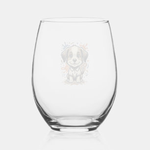 Verre À Vin Sans Pied Conception de vecteur de gravure d'éclaboussure de