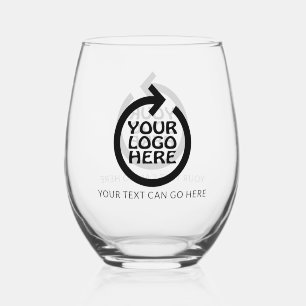 Verre À Vin Sans Pied Conception facile logo d'entreprise unique et pers