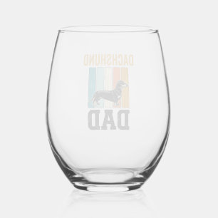 Verre À Vin Sans Pied Conception vectorielle pour amateur de chien de pa