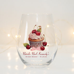 Verre À Vin Sans Pied Coquette Aesthétique Bow Cherry Personnalisé