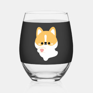 Verre À Vin Sans Pied Corgi d'amour