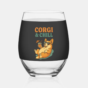 Verre À Vin Sans Pied Corgi et Détente