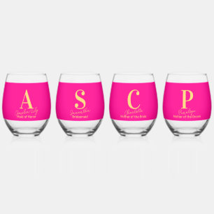 Verre À Vin Sans Pied Correspondance de fête nuptiale monographique mode