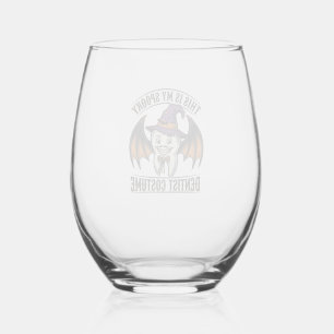 Verre À Vin Sans Pied Costume de Dentiste Effrayant Chemise Dentaire Hal
