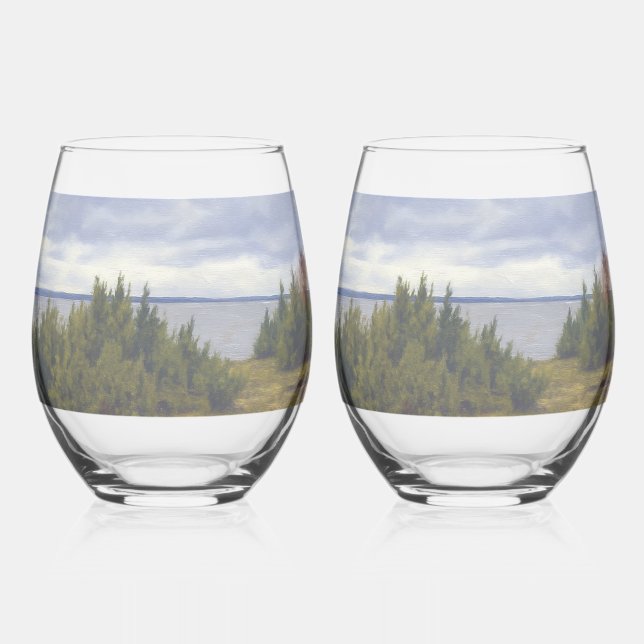 Verre À Vin Sans Pied Côte tranquille de Vormsi (Recto)