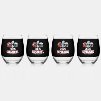 Verre À Vin Sans Pied Coupe du Super Bowl 2025
