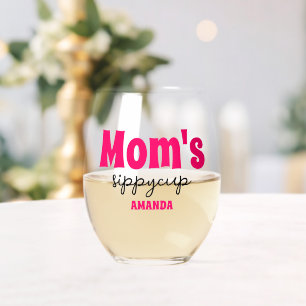 Verre À Vin Sans Pied Coupe Sippy de maman personnalisée
