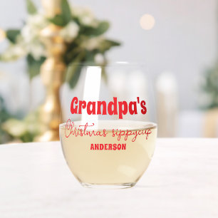 Verre À Vin Sans Pied Coupe Sippy de Noël de grand-père sur mesure