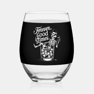 Verre À Vin Sans Pied Crâne d'Halloween drôle de bonne humeur pour toujo