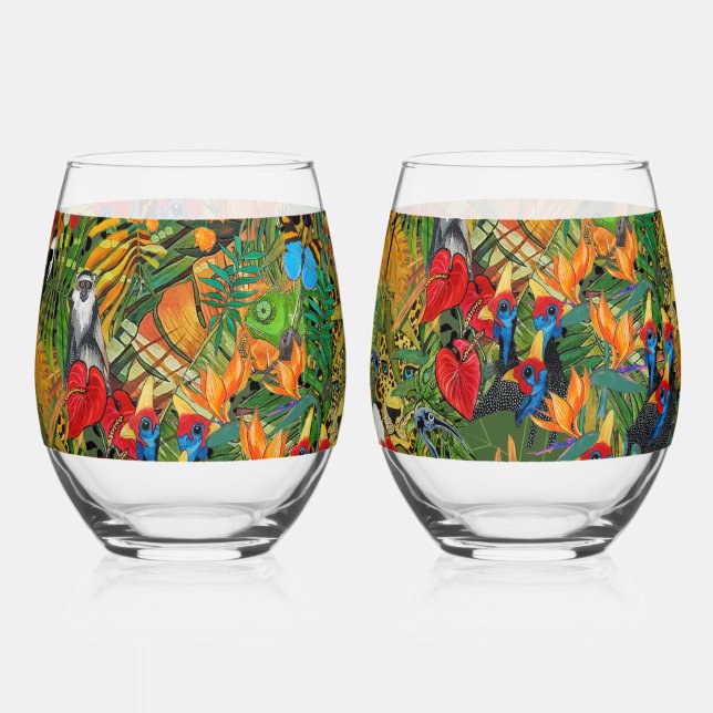 Verre À Vin Sans Pied Création Sauvage  (Recto)