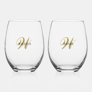 Verre À Vin Sans Pied Créez Votre Propre Personnaliser Ajouter Monogramm