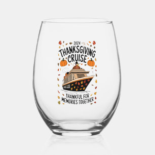 Verre À Vin Sans Pied Croisière de Thanksgiving 2024 Reconnaissant pour