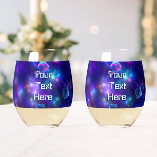 Verre À Vin Sans Pied Cubes cosmiques
