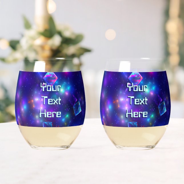 Verre À Vin Sans Pied Cubes cosmiques (Insitu (Mariage))
