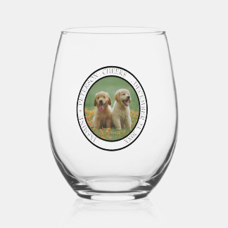 Verre À Vin Sans Pied Custom Dog Wedding Favor Dog of Honor Photo cheers