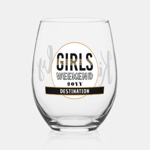 Verre À Vin Sans Pied Custom Girls Week-end Girls Trip Vacances