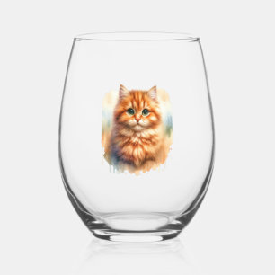 Verre À Vin Sans Pied Cute Ginger Tabby Chat T-shirt classique