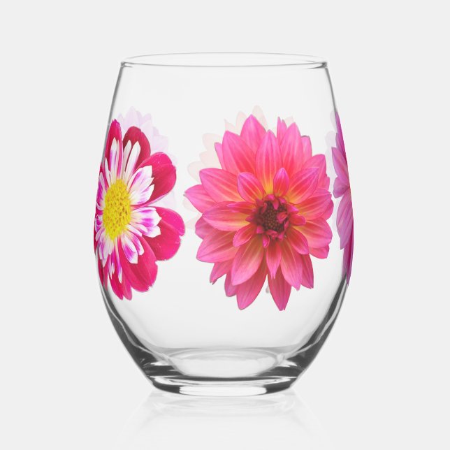 Verre À Vin Sans Pied Dahlias Stemless Wine Glass (Recto)
