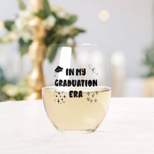 Verre À Vin Sans Pied Dans Mon Époque De Diplôme D'Études, Illustration