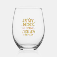 Dans Mon Vin Sipping Era Gold Retro Typographie
